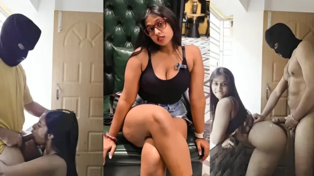 Ipsita Hajra, the famous Instagram influencer, gives a sloppy blowjob outdoors before balcony sex
