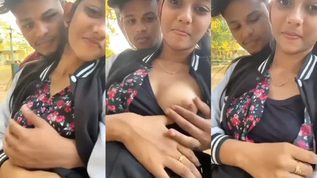 Desi Girlfriend Big Tits Groped in Public Park MMS