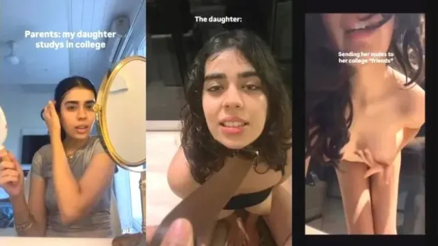 Horny Desi Girlfriend Nude Selfies flashes Big Boobs and Sucks Dildo