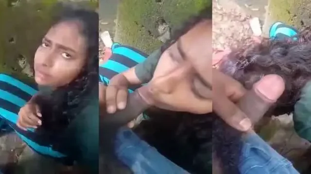 Desi Teen Girlfriend Outdoor Blowjob Sucks Cock In MMS