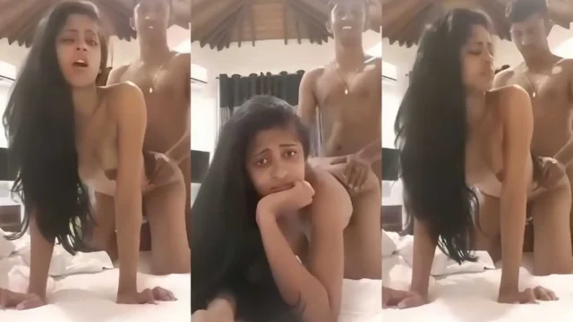 MMS of Horny Slim Desi Girlfriend Fucking Her Tight Pussy Back on Hard Cock